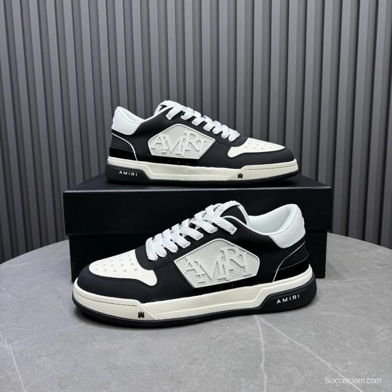 2025 Unisex Amiri Black White Leather Sneakers MJ00360