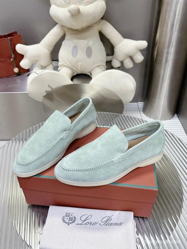 2025 Men LP Light Green Suede Loafers