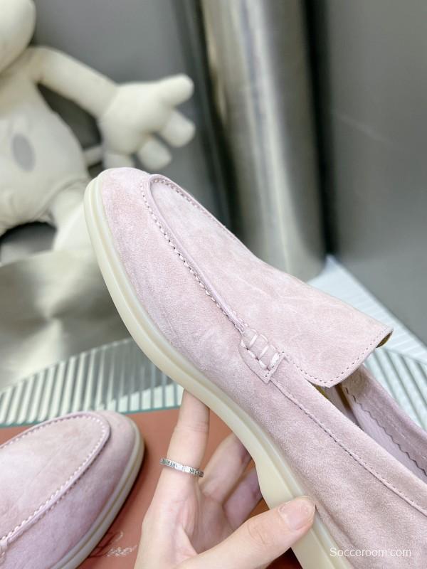 2025 Women LP Pink Suede Loafers LY00260