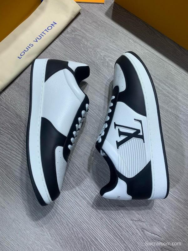 2024 Unisex Louis Vuitton Black White Nappa Calf Leather Sneaker High Frequency Logo MJ00380