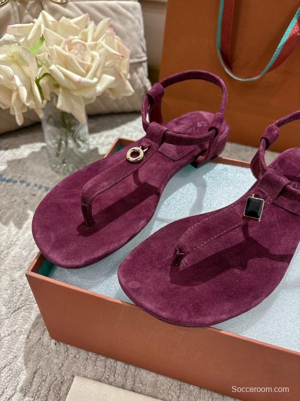 2025 Women LP Purple Suede Sandals
