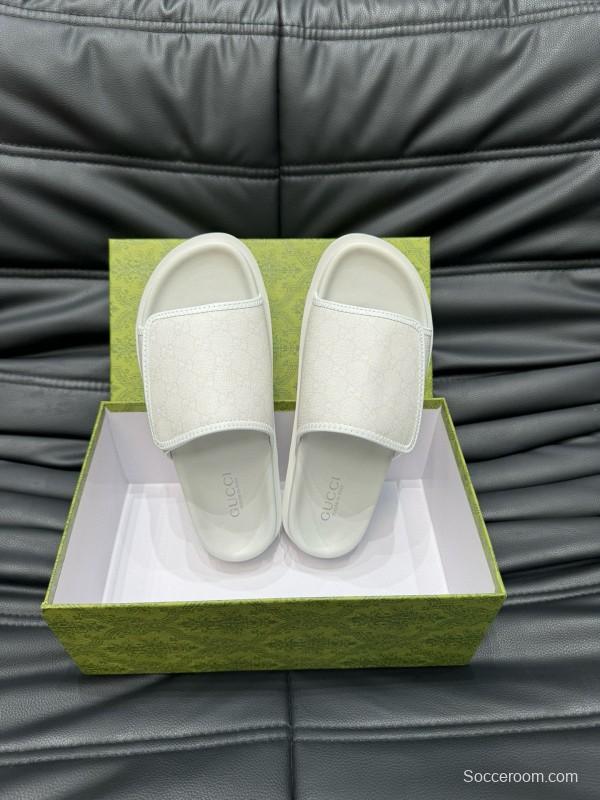 2024 Gucci White Fabric Slippers MJ00200