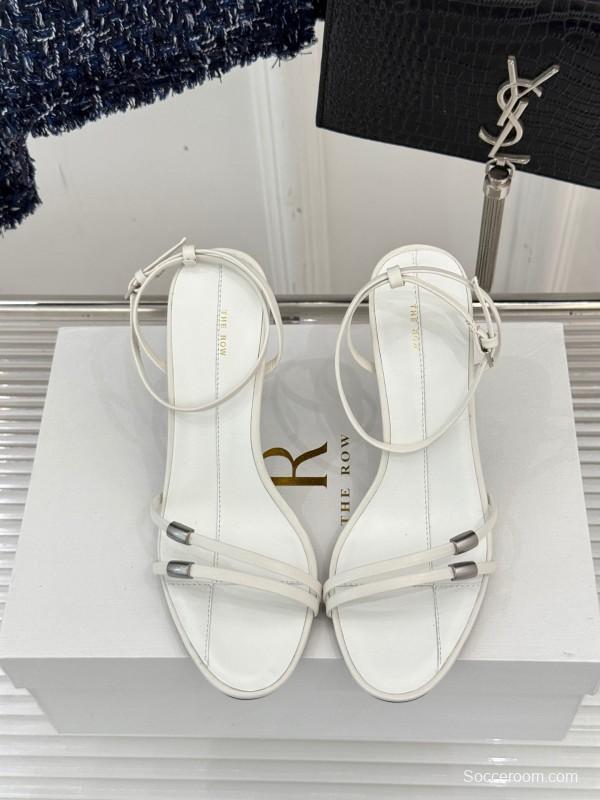 2025 Women Yves Saint Laurent White Leather High Heel Slingback KFY00270