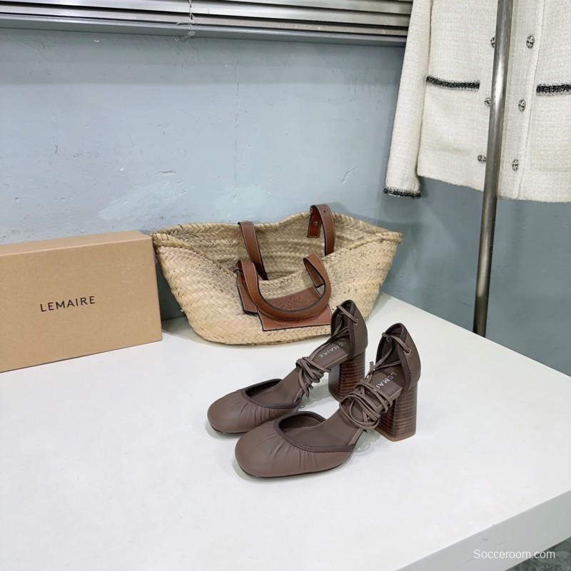 2025 Women LEMAIRE Brown Leather Mary Jane