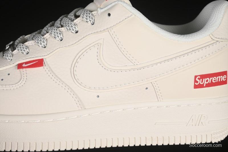 Nike Air Force 1 '07 Low Supreme Collaboration Versatile Beige Casual Sneakers - CS5288-011