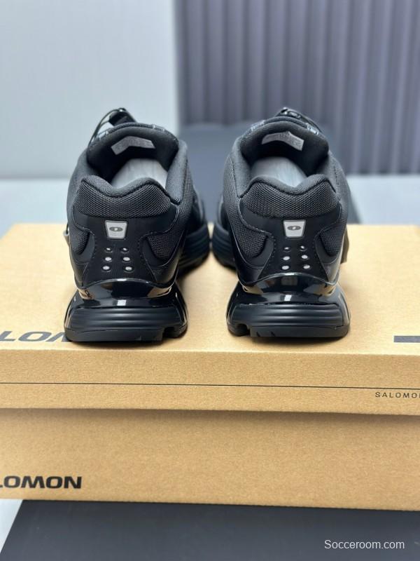 2025 Unisex SALOMON Black Leather Mesh Sneakers AS00320