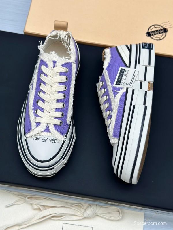 2025 Unisex XVESSEL Purple White Canvas Plimsolls Vulcanized AS00240