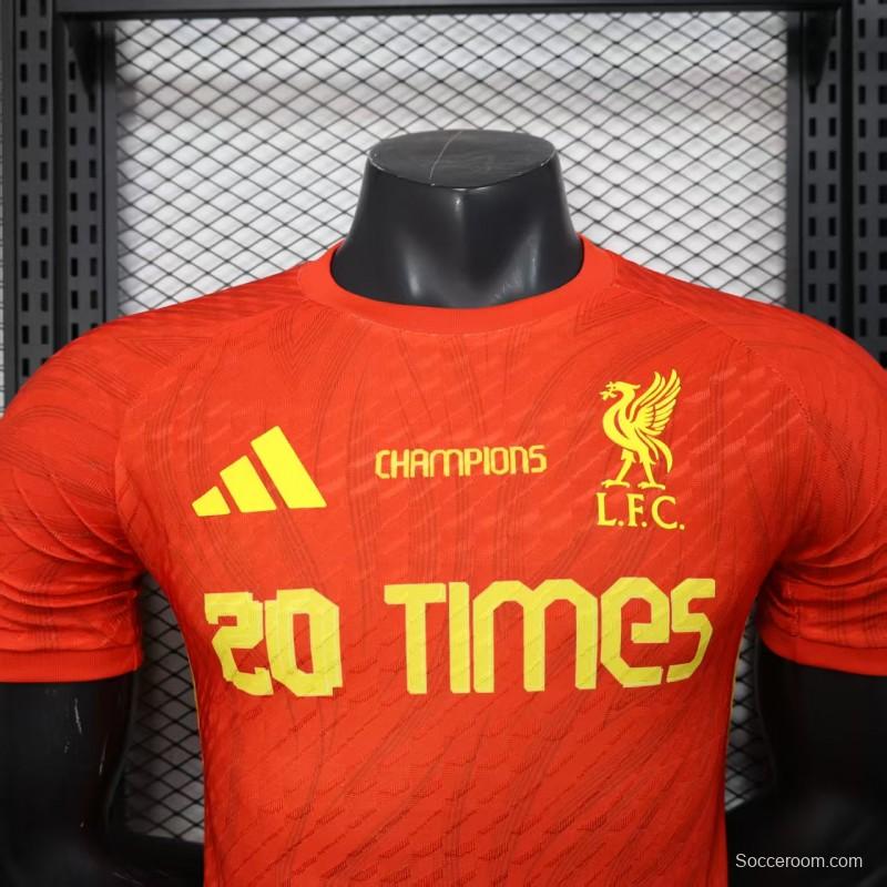 Player Version 25/26 Liverpool 20times Champions Jersey