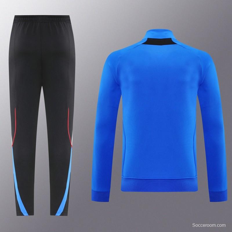 25/26 Manchester United Blue Full Zipper Jacket +Long Pants