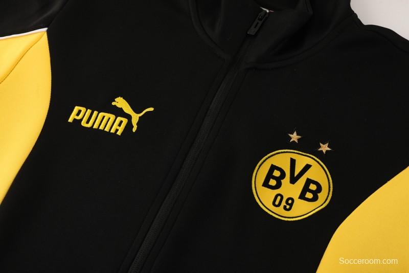 25/26 Borussia Dortmund Black/Yellow Full Zipper Jacket +Long Pants
