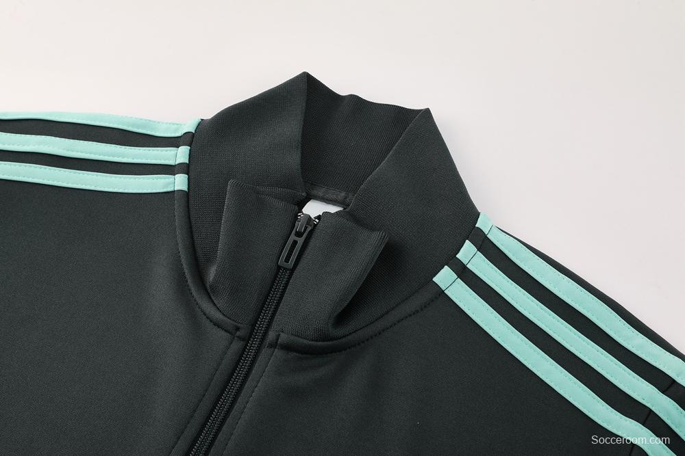 2025 Adidas Dark Grey Full Zipper Jacket +Long Pants