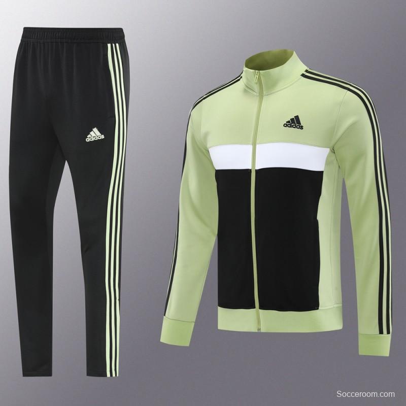 2025 Adidas Light Green/Black Full Zipper Jacket +Long Pants