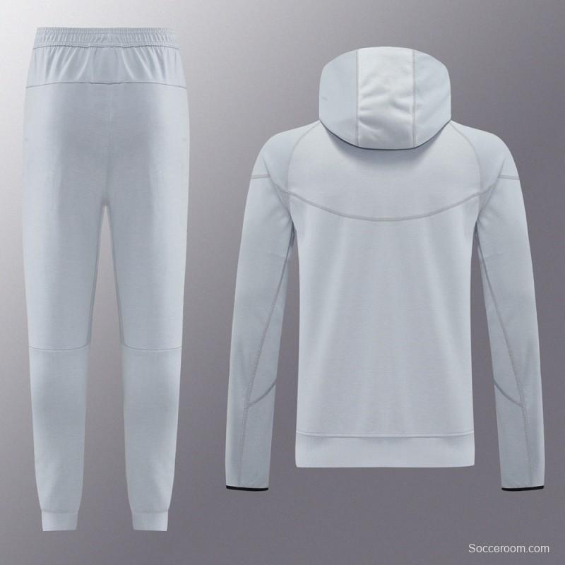 25/26 Barcelona Grey Full Zipper Hoodie Jacket +Long Pants