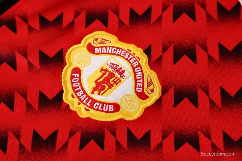 25/26 Manchester United Red/Black Full Zipper Jacket +Long Pants