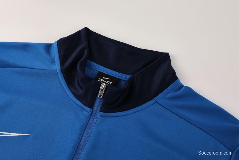 2025 Nike Blue Full Hoodie Zipper Jacket +Long Pants