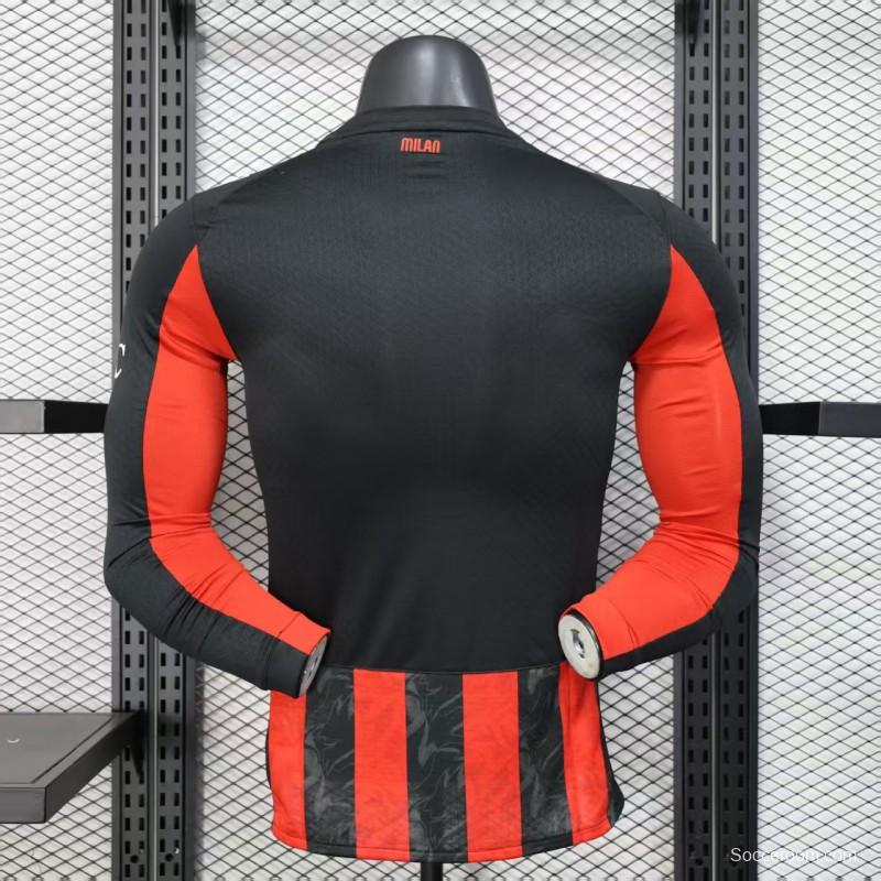 Player Version 25/26 AC Milan Home Long Sleeve Jersey