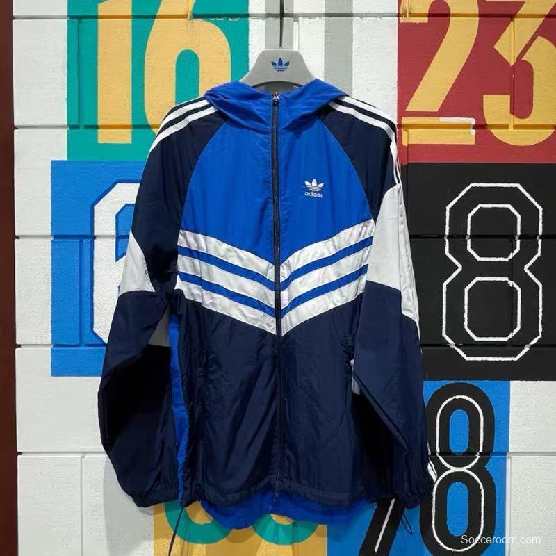 2025 Adidas Original Navy/Green White Windbreaker