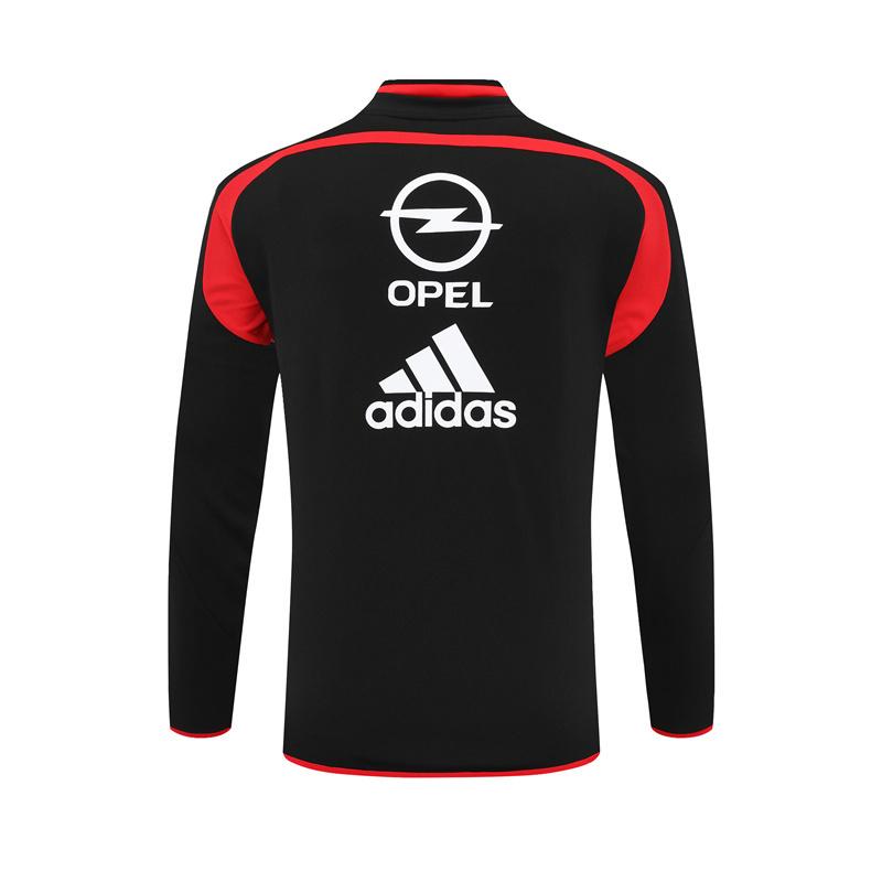 Retro 04/05 AC Milan Black Half Zipper Jacket+Long Pants