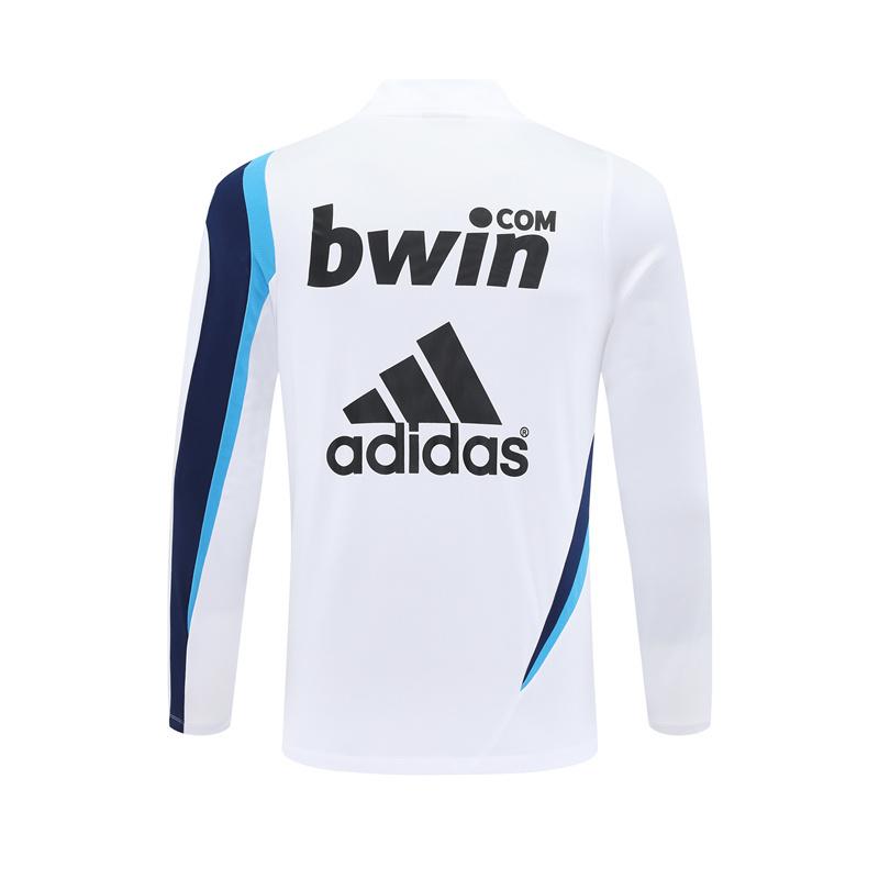 Retro 09/10 Real Madrid White Half Zipper Jacket