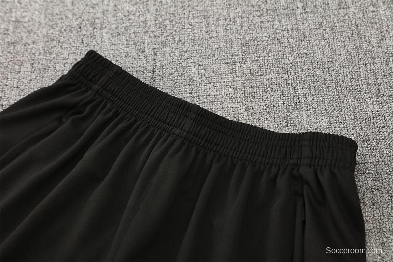 25/26 Portugal Black Half Zipper Jacket+Long Pants