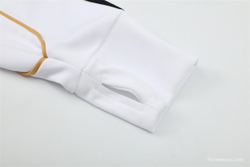 Retro 11/12 Real Madrid White Half Zipper Jacket
