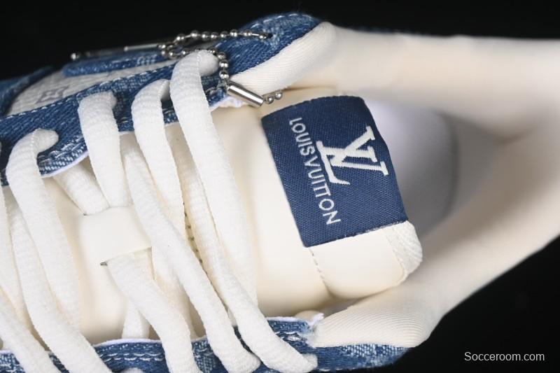 Nike Air Force 1 '07 Low LV Collaboration White Navy Blue Casual Sneakers - YF9511-813