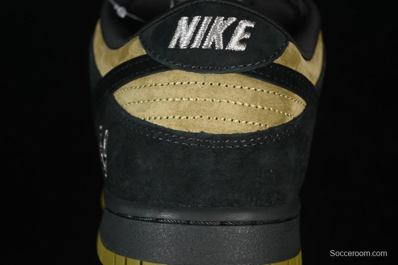 Nike Supreme x Dunk SB Dunk Low Brown Yellow Low-Top Casual Skate Shoes - HQ8487-300