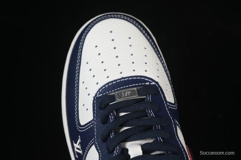 Nike Air Force 1 '07 Low Supreme Collaboration White Blue Wine Red Casual Sneakers - YF9511-801