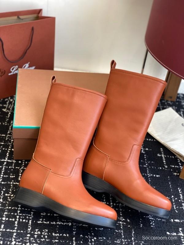 Brunello Cucinelli Classic Spring BC Calfskin High Top Thick Sole Riding Boots Long Boots - KFY00450