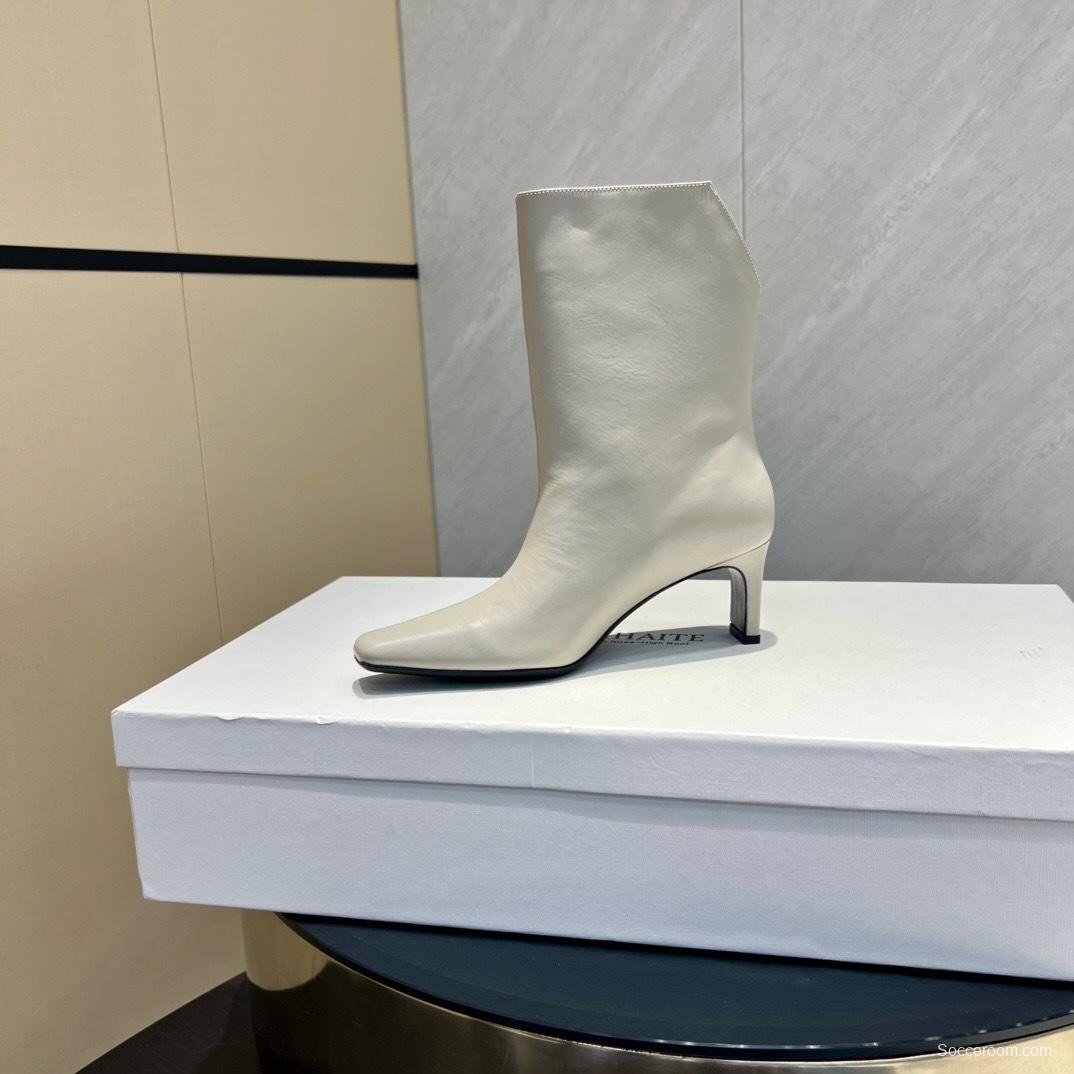 Khaite 2025 SS Fashion Square Toe Slip-On Ankle Boots - KFY00390