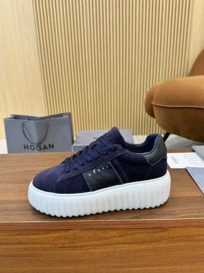 Hogan H-STRIPES Series Couple Thick Sole Biscuit Sneakers Urban Leisure Shoes - AS00310