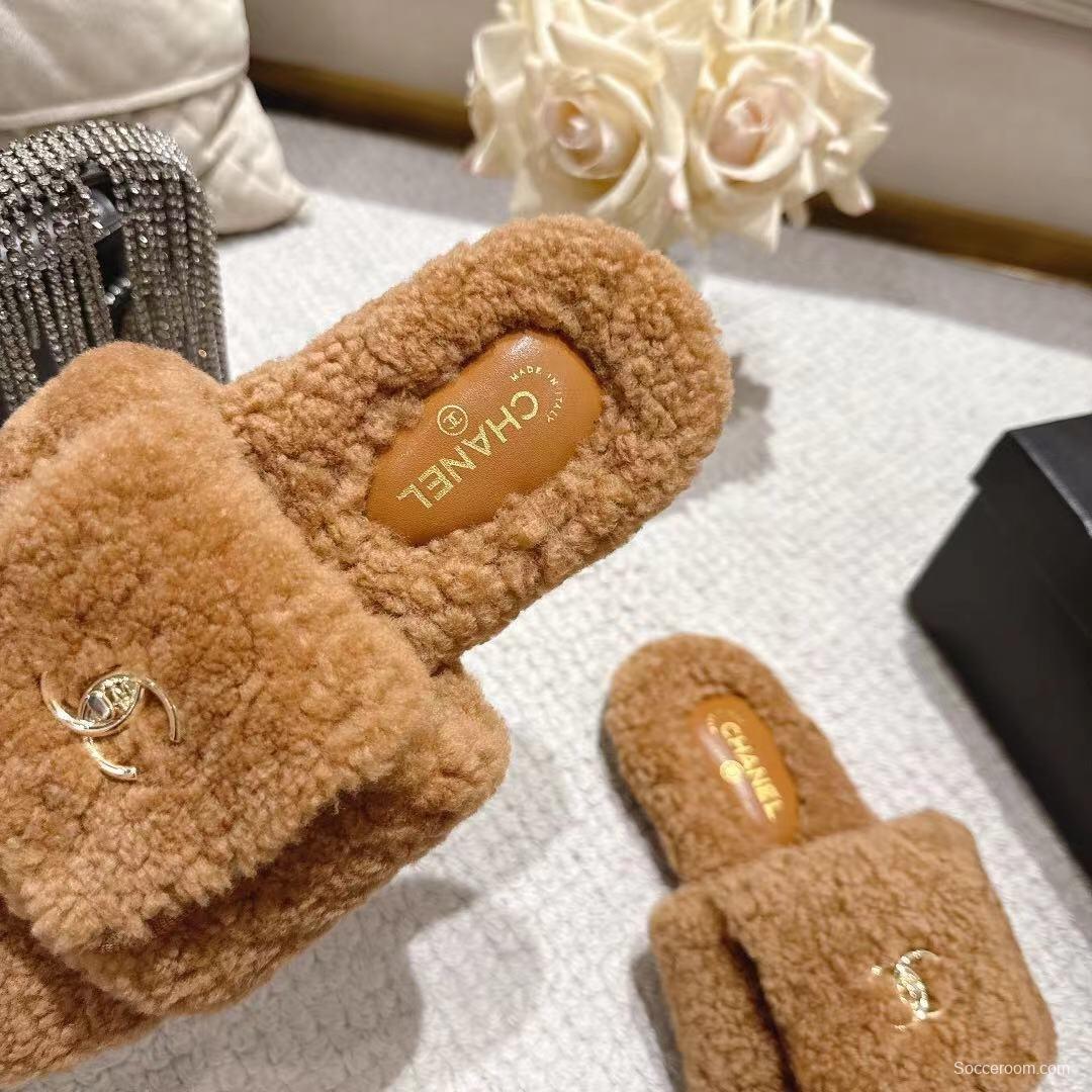 Chanel 2025/SS Slingback Lock Buckle Butterfly Fur Slippers - LY00250