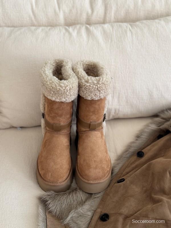 Adidas Curly Fur Thick Sole Little Knight Boots - AS00370