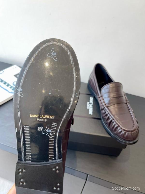 Saint Laurent Classic Loafer Leather Shoes - KFY00350