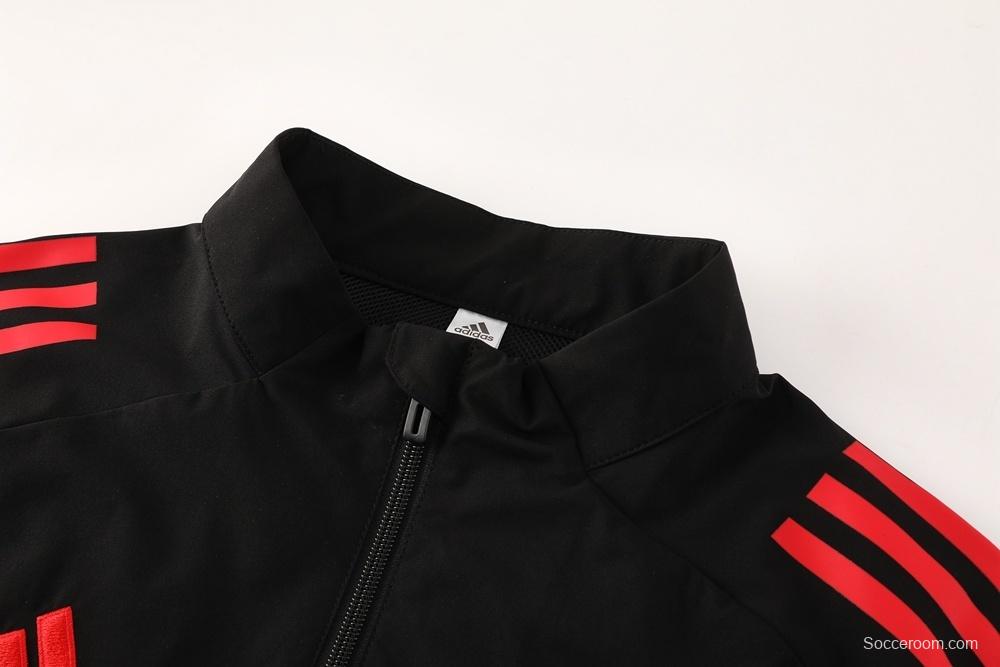 25/26 Liverpool Black S-2XL Half Zipper Jacket+Long Pants