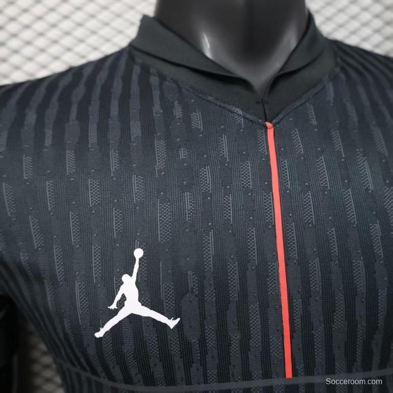 25/26 Player Version  Paris Saint-Germain Away Dark Grey with Vertical Stripe Pattern Jersey