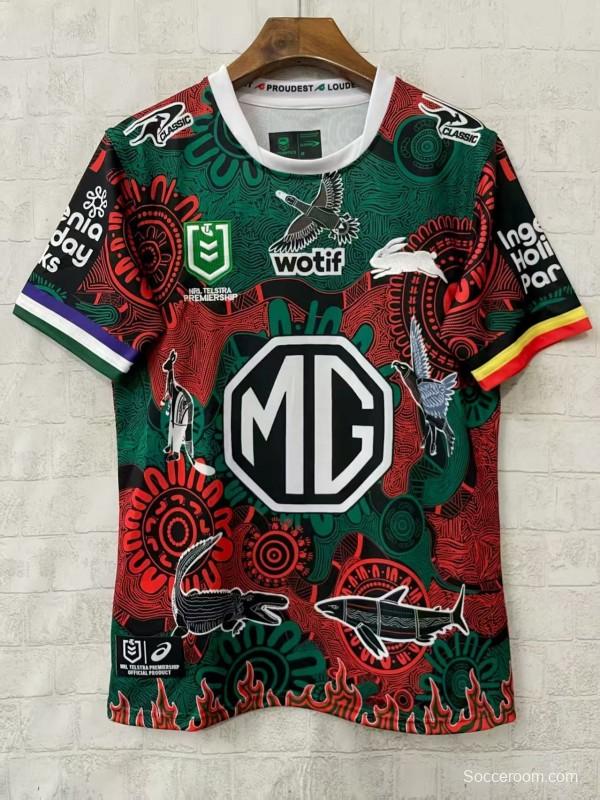 25/26 South Sydney Rabbitohs Green and Red with Indigenous Art Jersey
