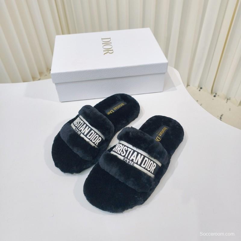 Dior Metal Buckle Wool Slippers Series - 2025SS
