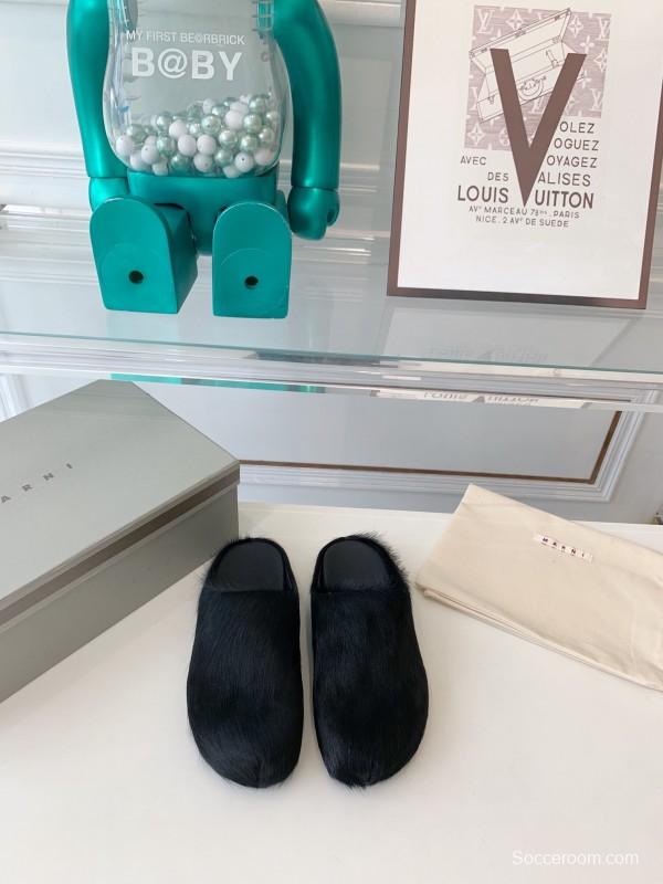 Marni 2025/SS Mule Shoes with Pony Hair - LY00