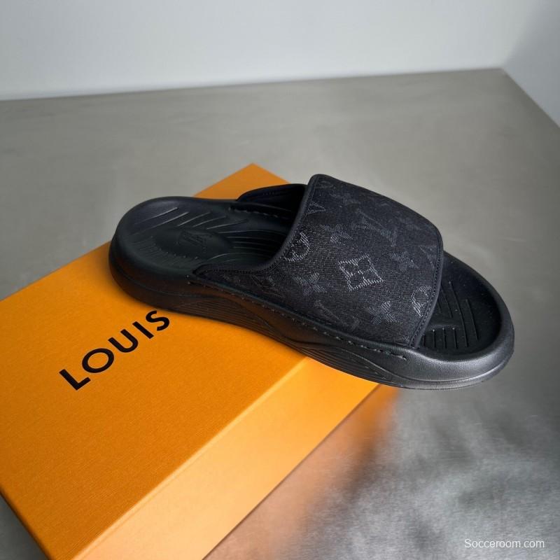 Louis Vuitton Miami Mule Slip-On Sandals with Hook and Loop Fastener - YC