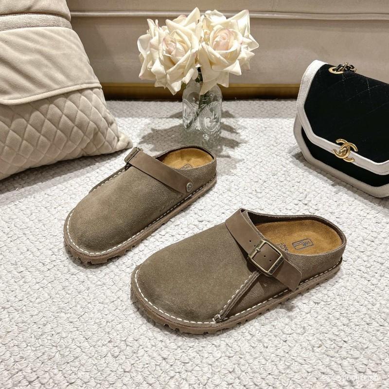Birkenstock 2025 SS Two-Way Womens Sandals with Suede Leather and Retro Buckle - LY00240