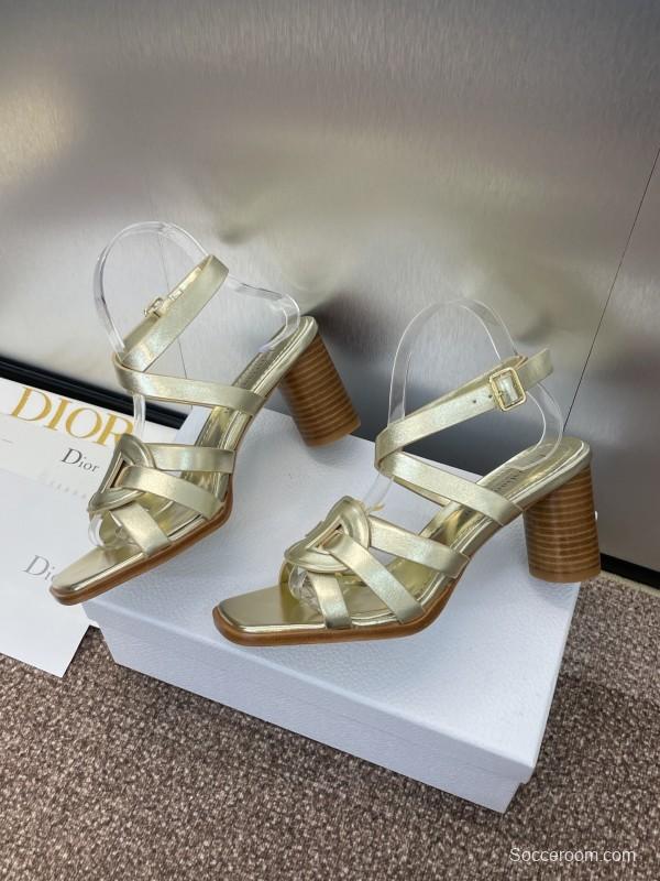 Dior D-Club Jelly Color Hollow Layered Cross Strap High Heel Women Shoes - KFY00290