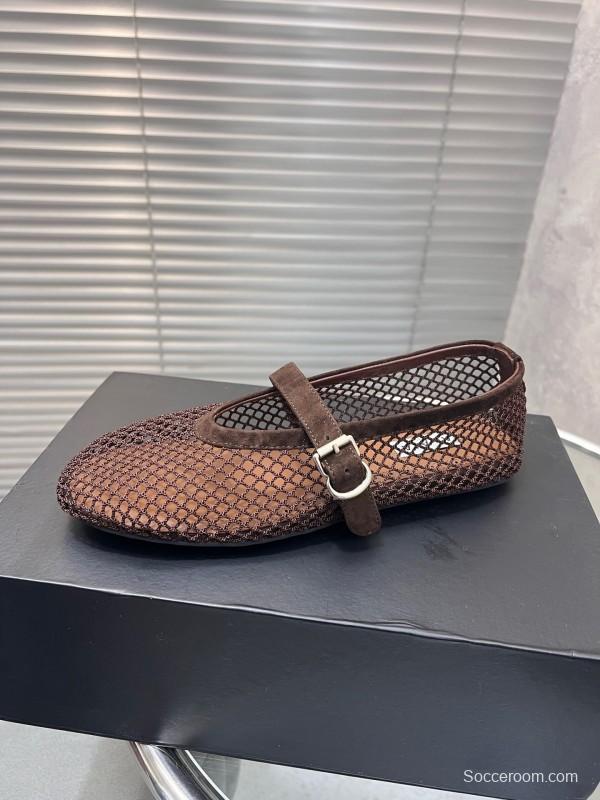 ALAIA 2025/SS New Color Mesh Flat Sandals Single Shoes - KFY00270