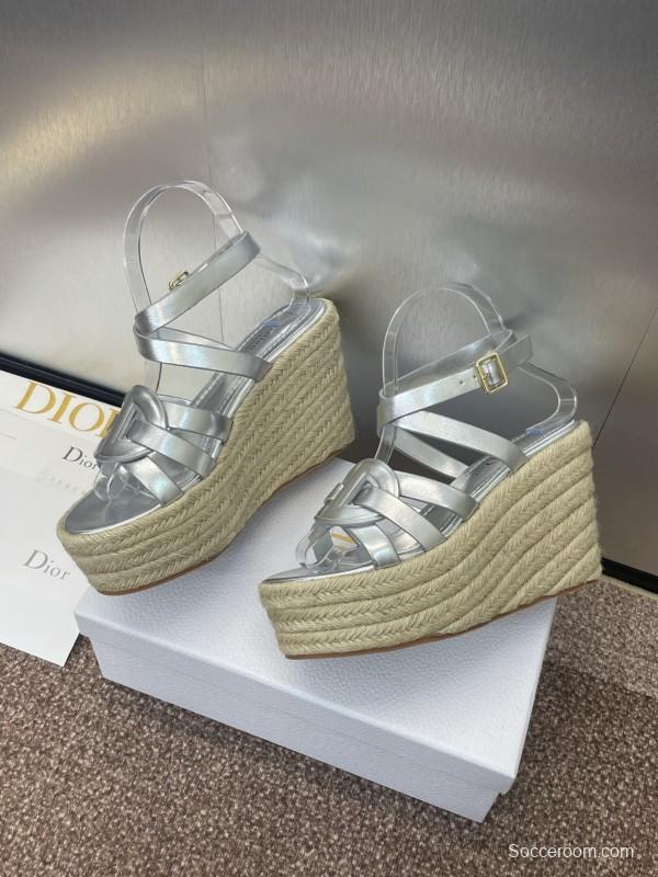 Dior D-Club Jelly Color Hollow Layered Cross Strap Platform High Heel Women's Shoes - KFY00290