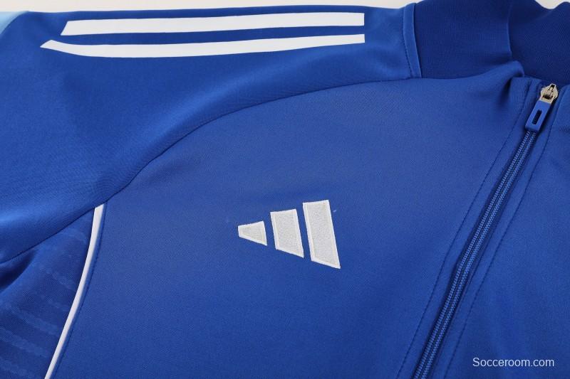 2025 Adidas Colorful Blue Full Zipper Jacket+Long Pants