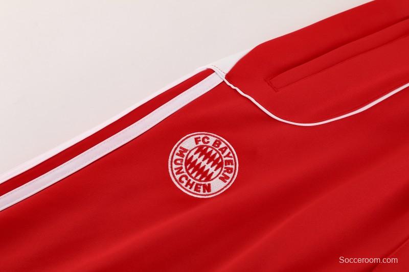25/26 Bayern Munich Red Full Zipper Jacket+Long Pants