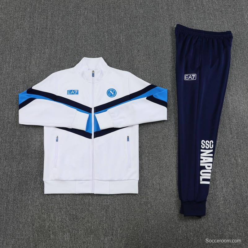 25/26 Napoli White Full Zipper Jacket+Long Pants