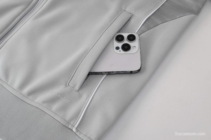 2025 Adidas Grey Full Zipper Jacket+Long Pants