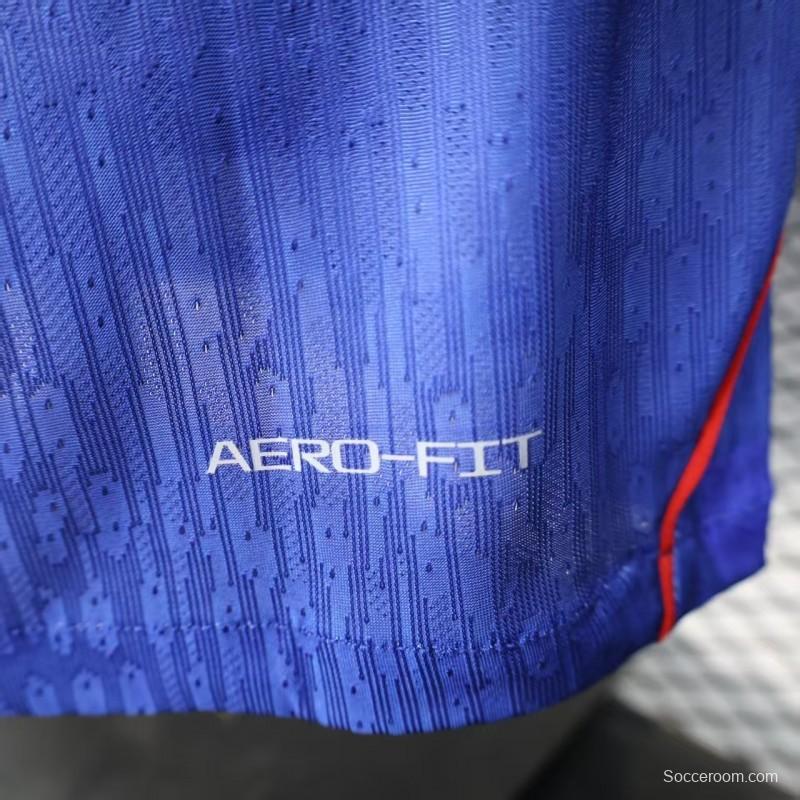 Player Version 2026 Croatia Away Blue with Subtle Checkerboard Pattern Jersey