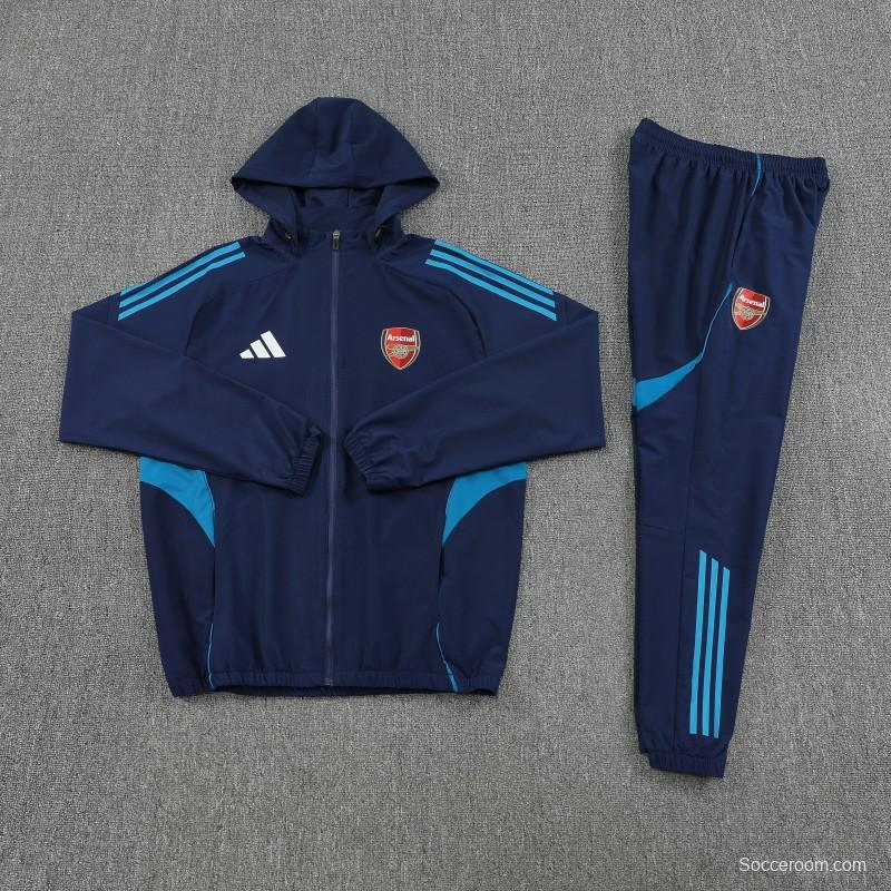 25/26 Arsenal Navy Blue Full zipper Jacket Tracksuit+ long pants